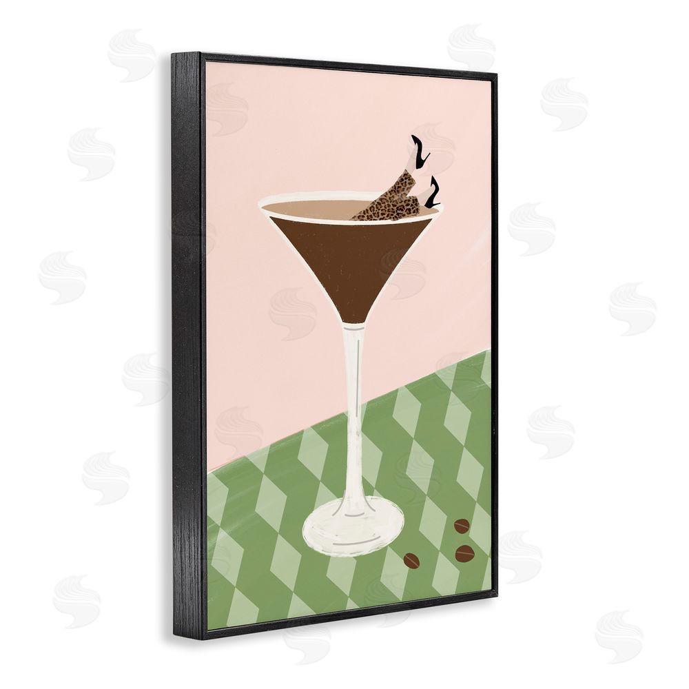 Sundance Graphics Glam Martini Splash Black Framed Giclee Wall Art Print