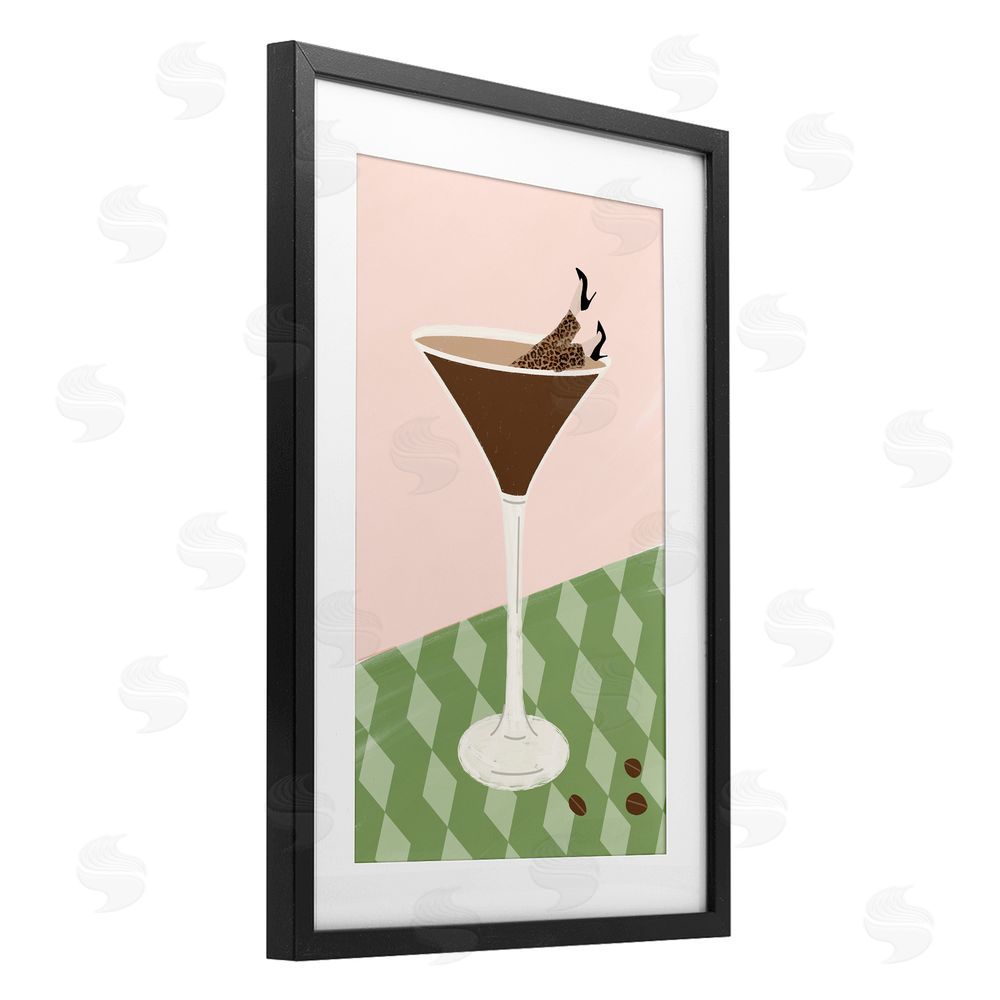 Sundance Graphics Glam Martini Splash Black Framed Print Under Glass Wall Art