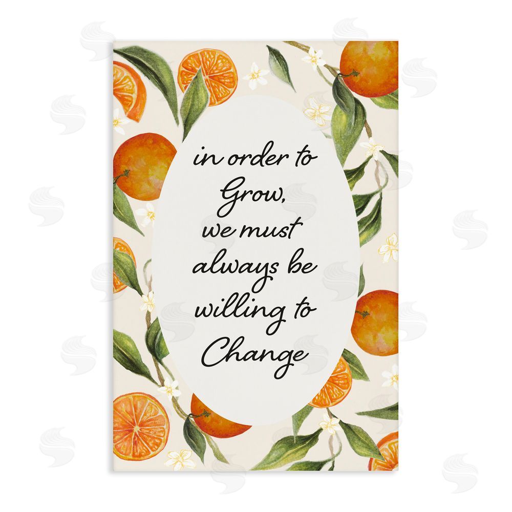 Janice Gaynor Willing To Change Quote Stretched Canvas Wall Art Print