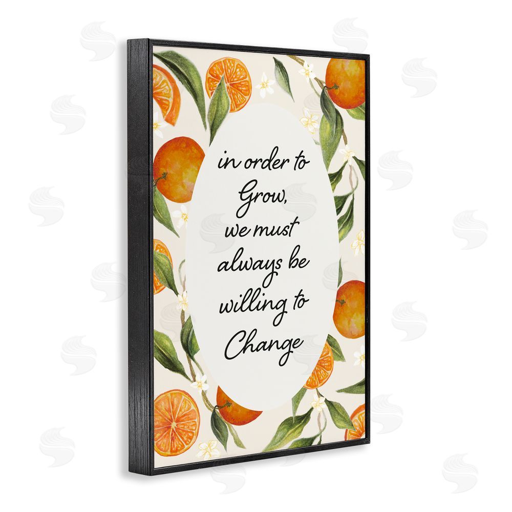 Janice Gaynor Willing To Change Quote Black Framed Giclee Wall Art Print