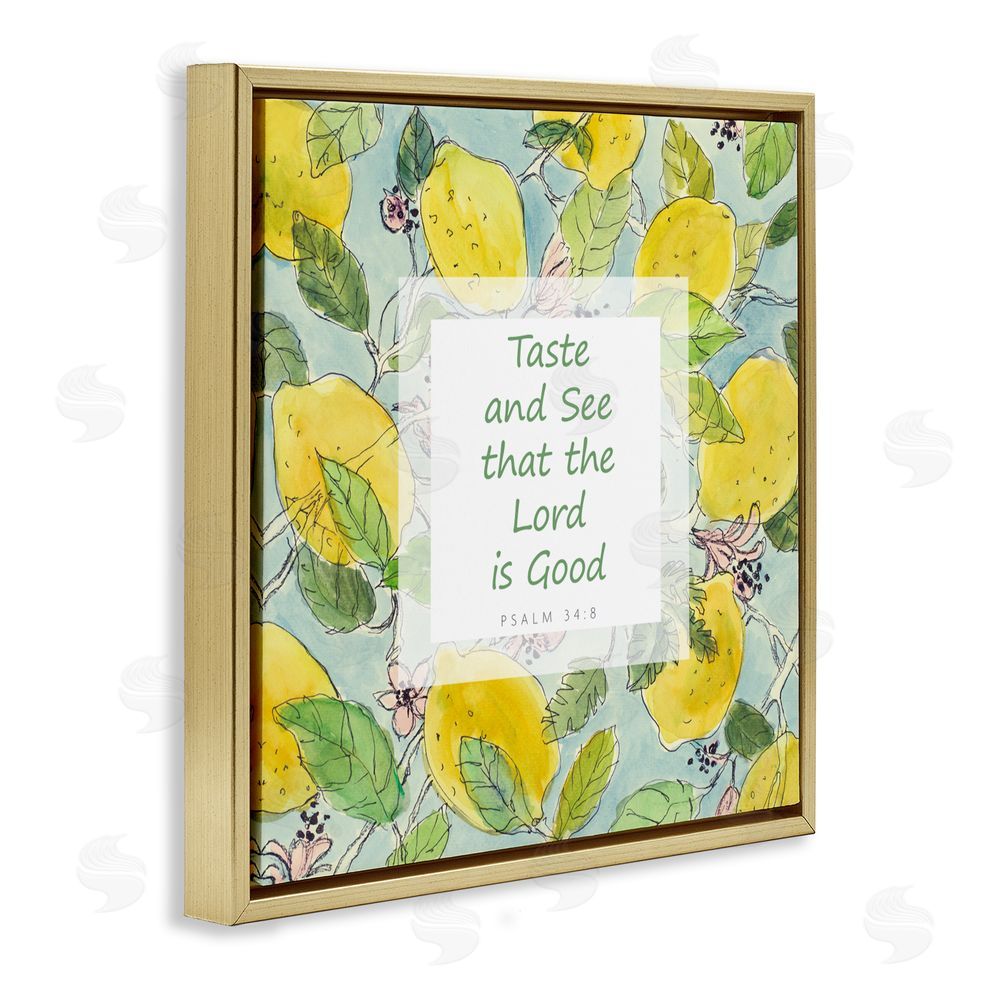 Lanie Loreth Taste & See Lord Is Good Gold Floating Frame Canvas Wall Art Print