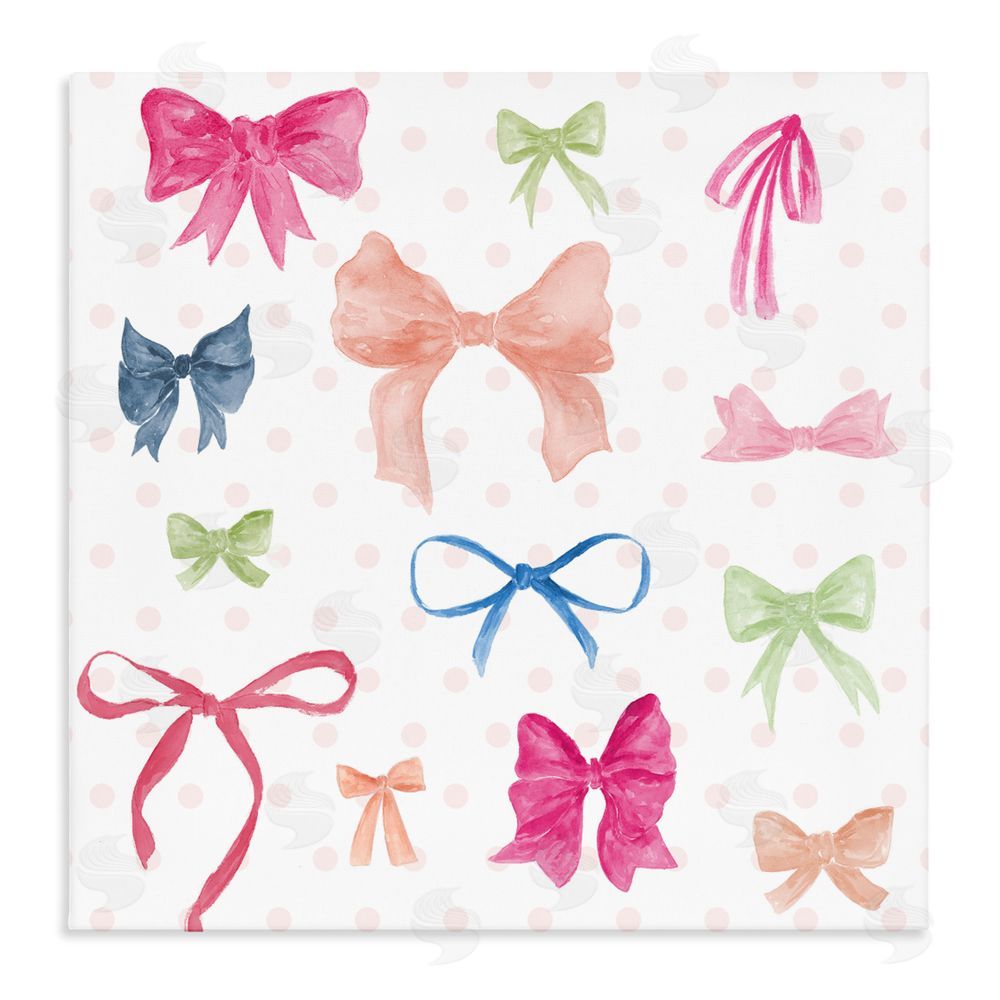 Sundance Graphics Colored Bows on Plaid Canvas Wall Art Print