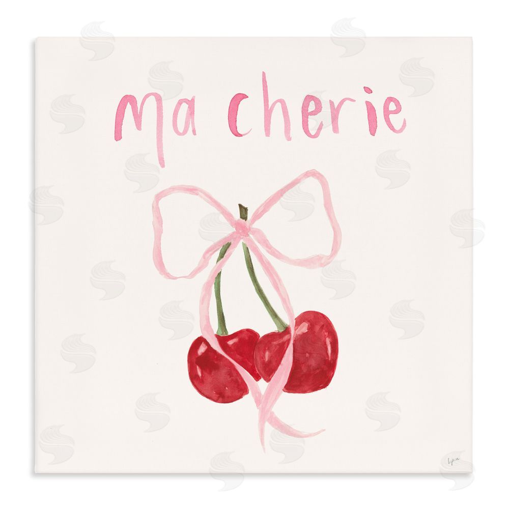 Sundance Graphics Ma Cherie Ribboned Cherries Canvas Wall Art Print