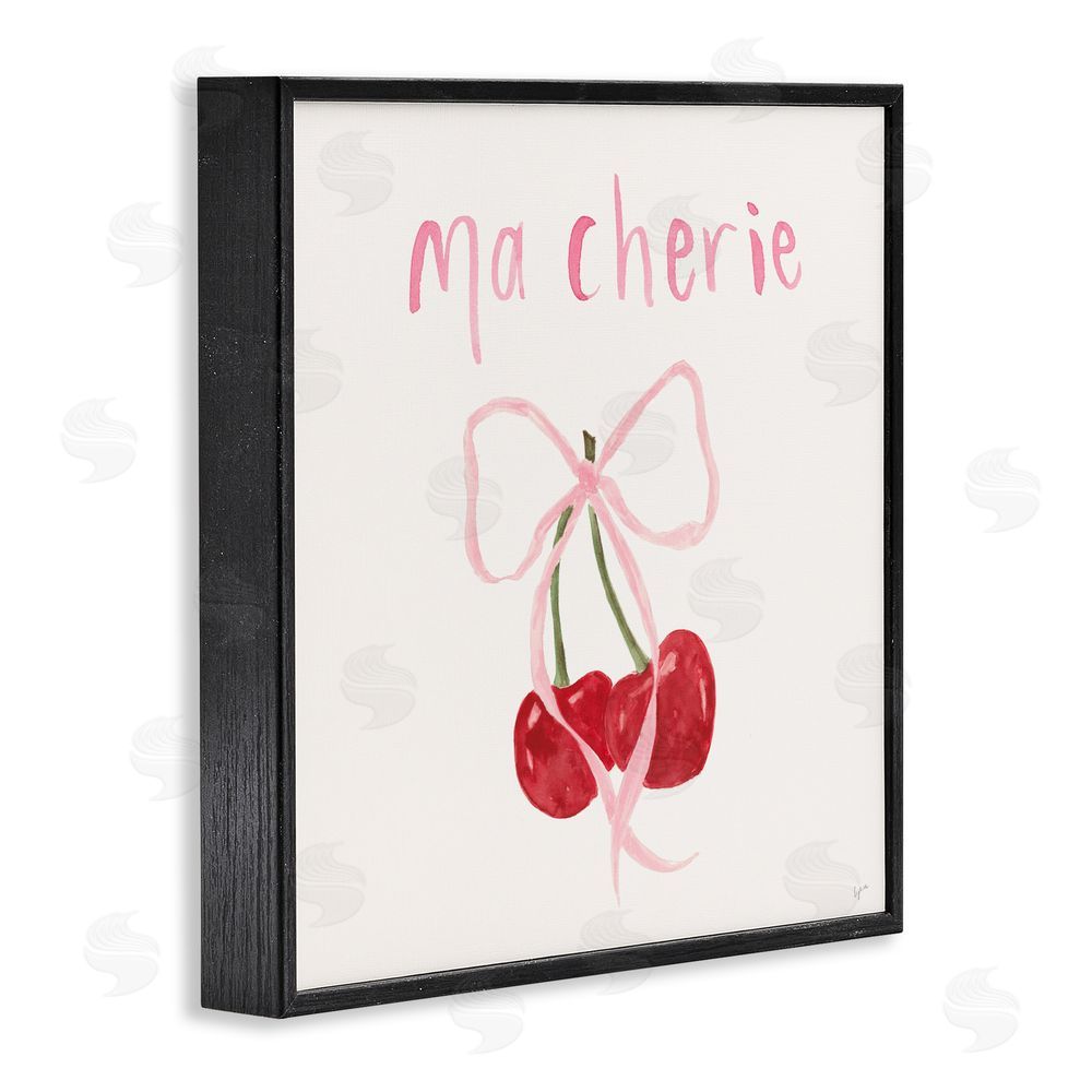 Sundance Graphics Ma Cherie Ribboned Cherries Black Framed Giclee Wall Art Print