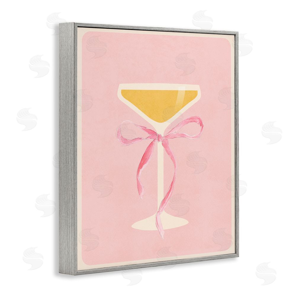 Sundance Graphics Champagne Party Glass Gray Framed Giclee Wall Art Print