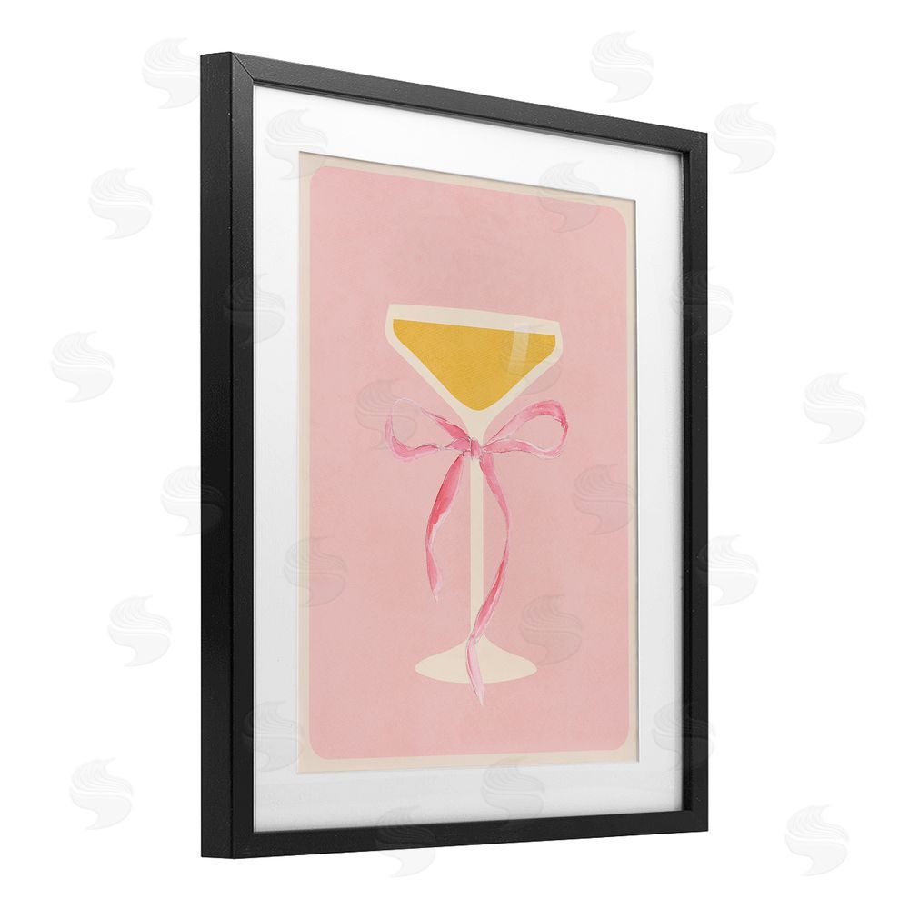 Sundance Graphics Champagne Party Glass Black Framed Print Under Glass Wall Art