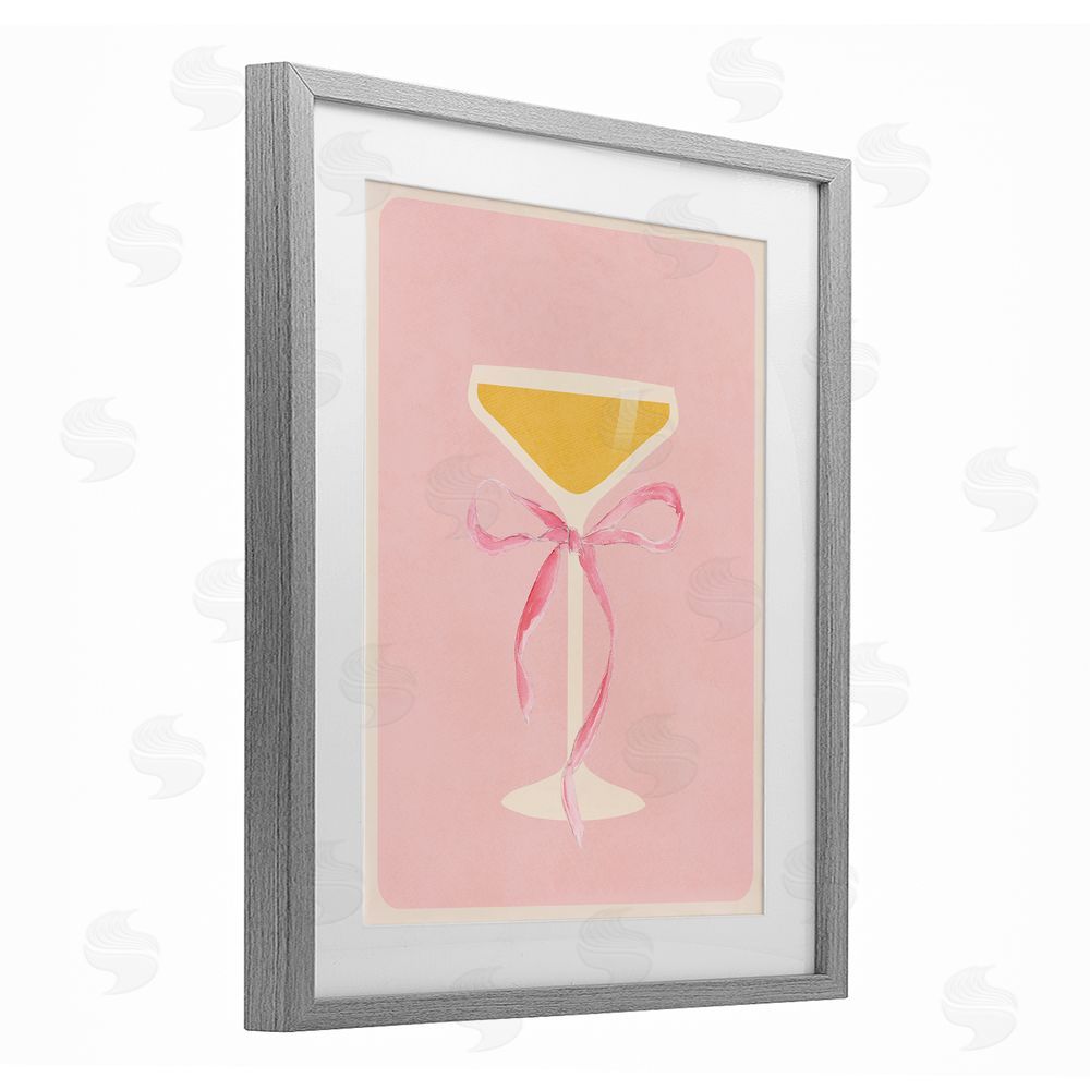 Sundance Graphics Champagne Party Glass Gray Framed Print Under Glass Wall Art