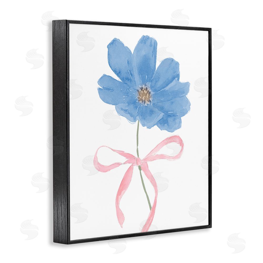 Sundance Graphics Blue Bow Bloom Black Framed Giclee Wall Art Print