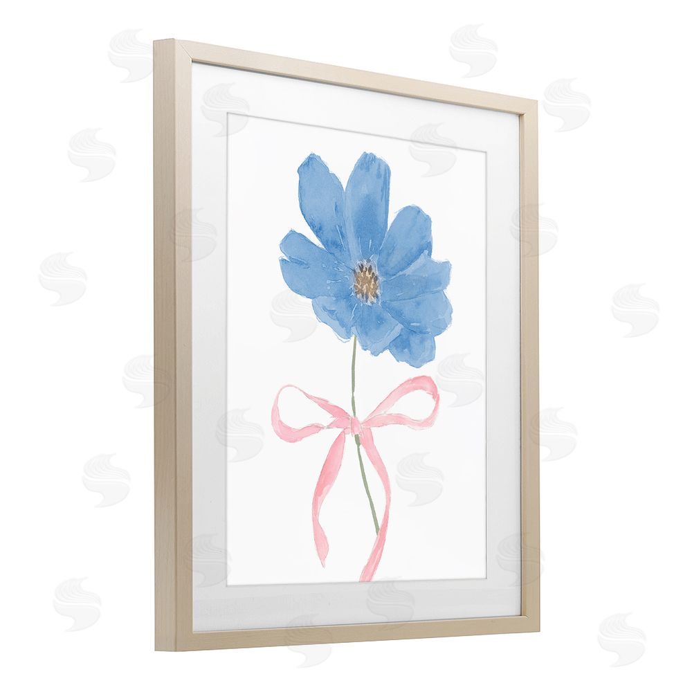 Sundance Graphics Blue Bow Bloom Birch Framed Print Under Glass Wall Art