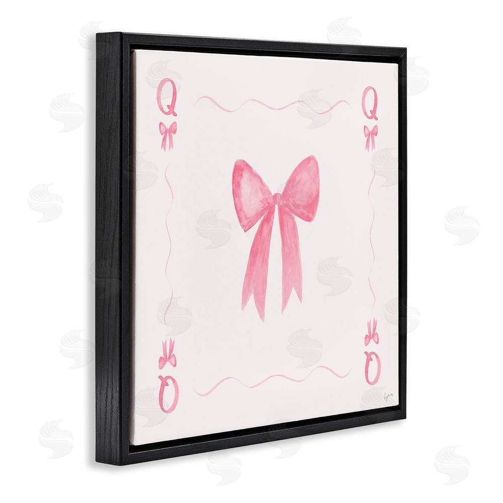 Lucille Price Queen of Ribbons Card Black Floating Frame Canvas Wall Art Print