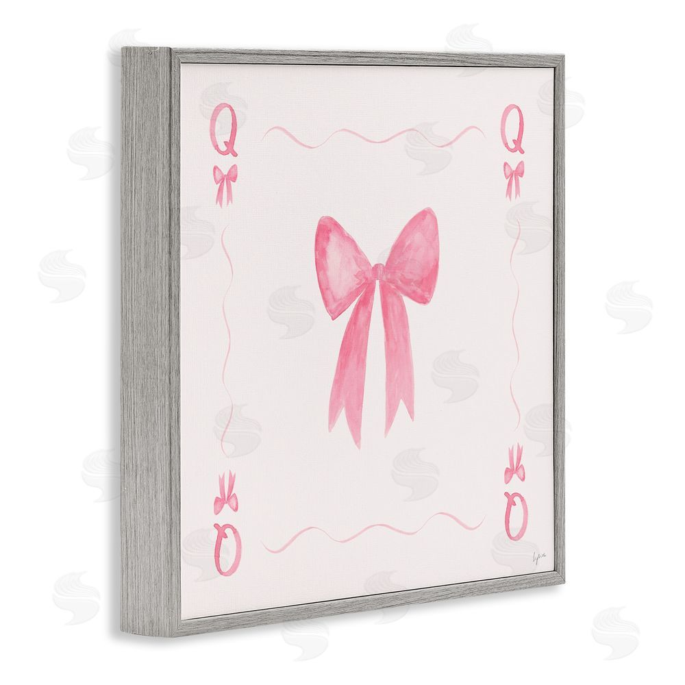 Lucille Price Queen of Ribbons Card Gray Framed Giclee Wall Art Print