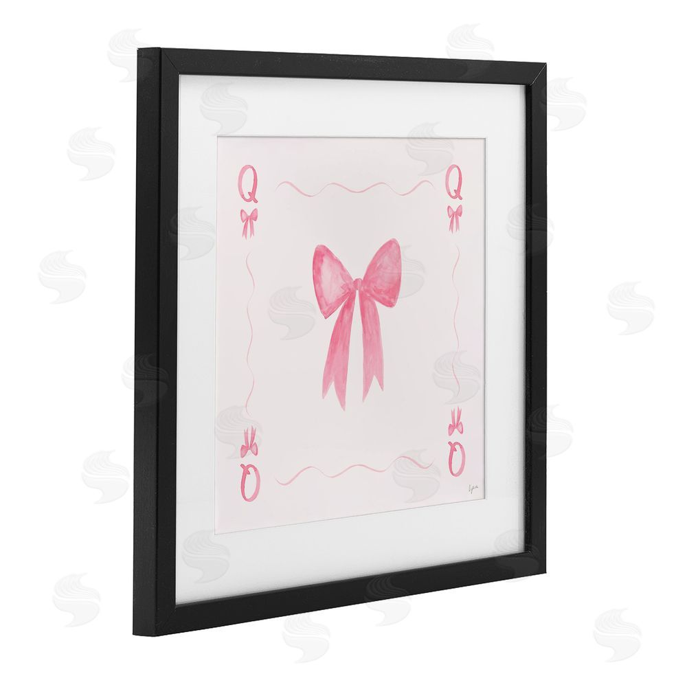 Lucille Price Queen of Ribbons Card Black Framed Print Under Glass Wall Art