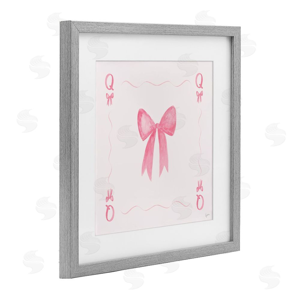 Lucille Price Queen of Ribbons Card Gray Framed Print Under Glass Wall Art