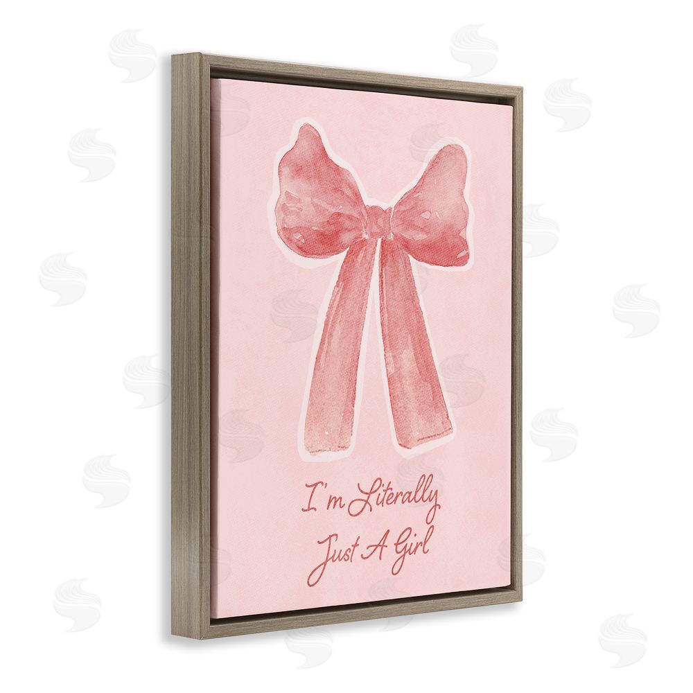 Sundance Graphics Literally Just A Girl Brown Floating Frame Canvas Wall Art Print