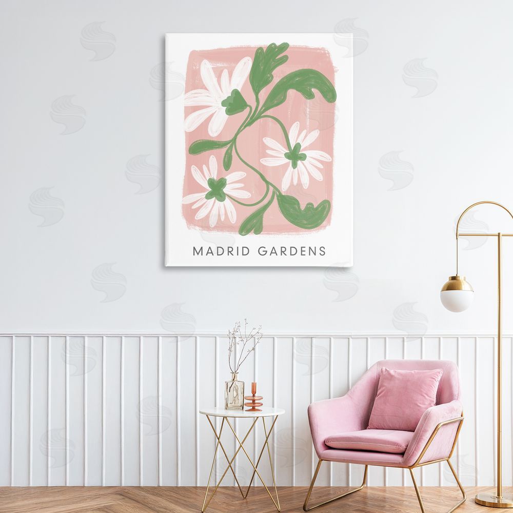 Sundance Graphics Madrid Gardens Pastel Blooms Canvas Wall Art Print in Room