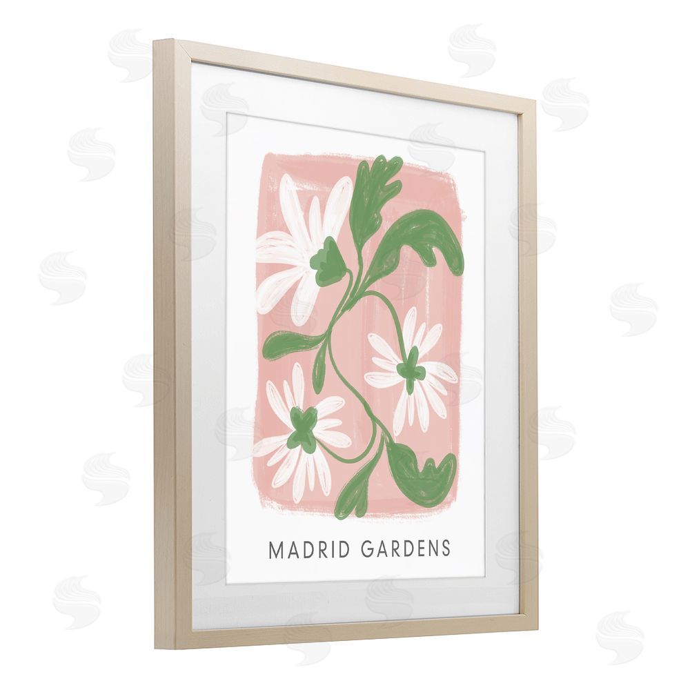 Sundance Graphics Madrid Gardens Pastel Blooms Birch Framed Print Under Glass Wall Art