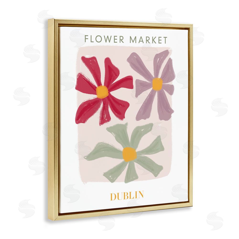 Sundance Graphics Muted Dublin Flower Market Gold Floating Frame Canvas Wall Art Print