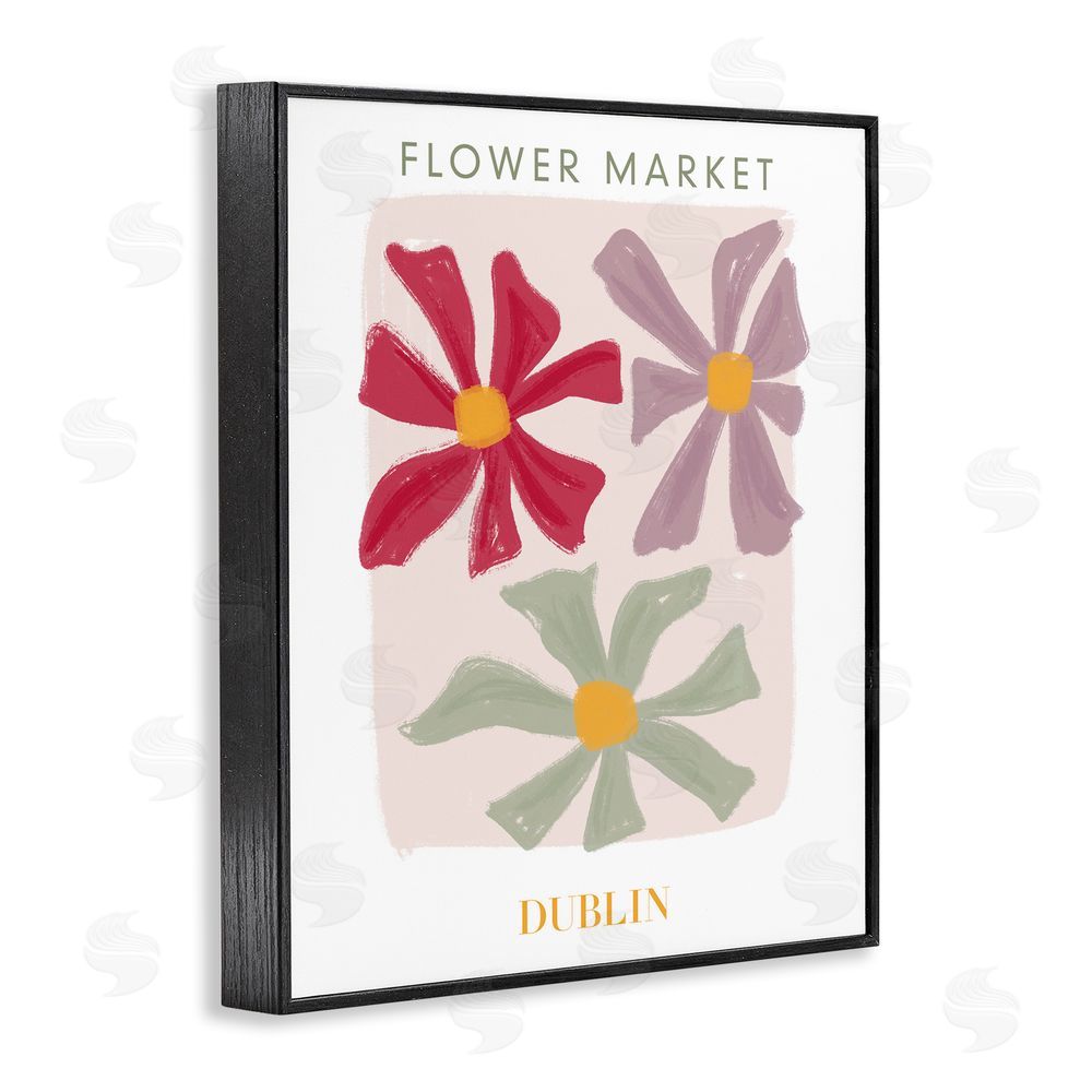 Sundance Graphics Muted Dublin Flower Market Black Framed Giclee Wall Art Print