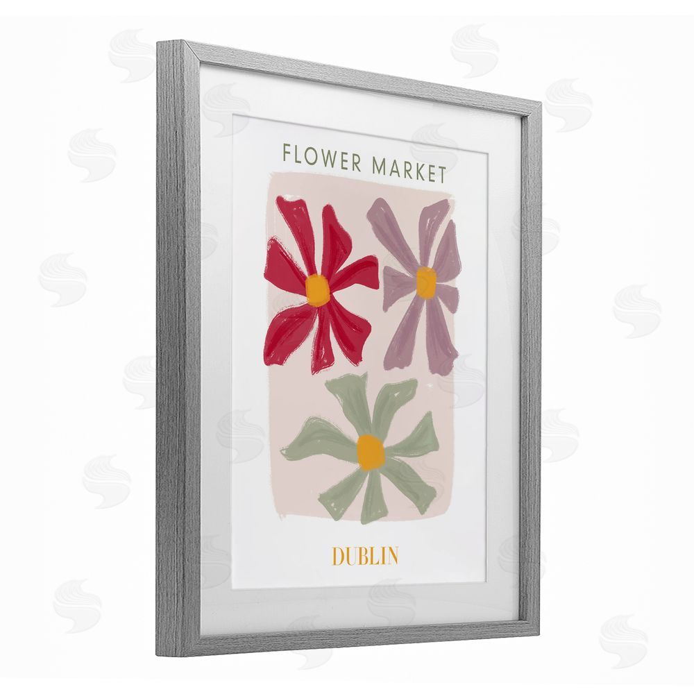 Sundance Graphics Muted Dublin Flower Market Gray Framed Print Under Glass Wall Art
