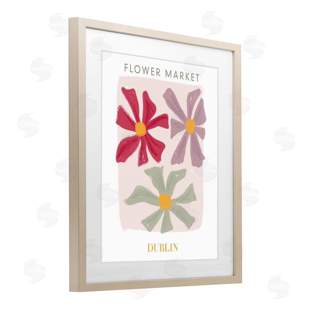 Sundance Graphics Muted Dublin Flower Market Birch Framed Print Under Glass Wall Art