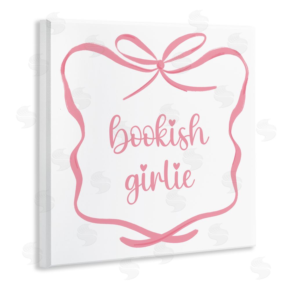 Lucille Price Bookish Girlie with Bow Wall Plaque Art Print
