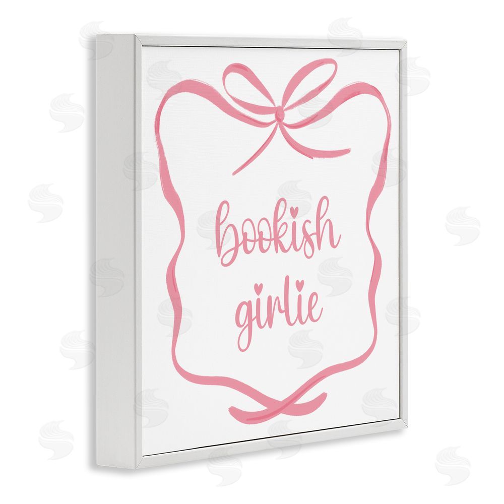 Lucille Price Bookish Girlie with Bow White Framed Giclee Wall Art Print