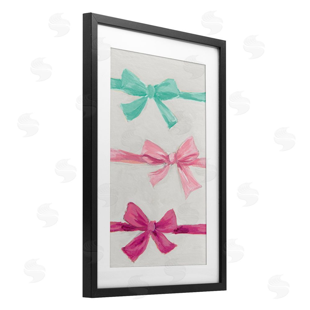 Lanie Loreth Ribbon Bows Trio Black Framed Print Under Glass Wall Art