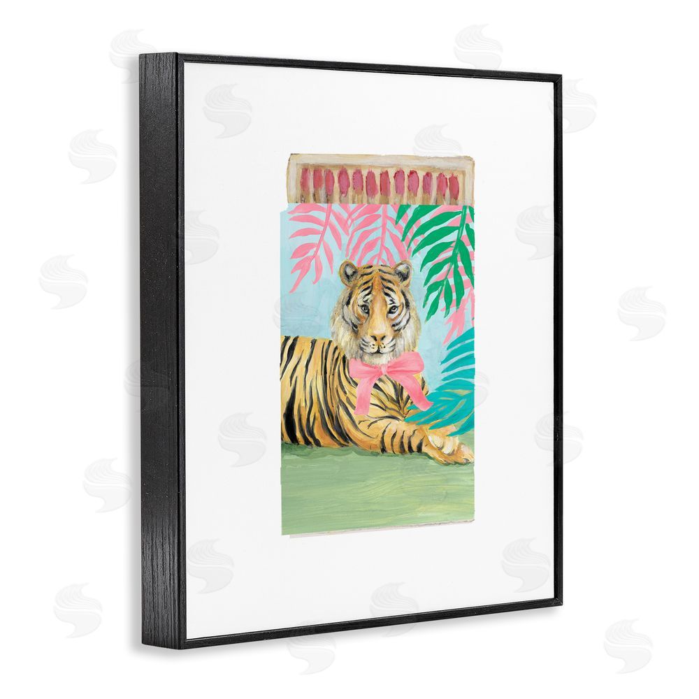 Lanie Loreth Tropical Tiger Matchbook Black Framed Giclee Wall Art Print
