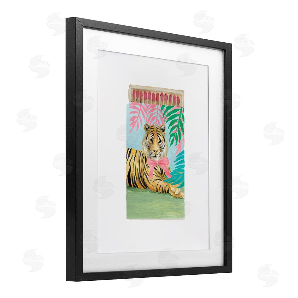 Lanie Loreth Tropical Tiger Matchbook Black Framed Print Under Glass Wall Art