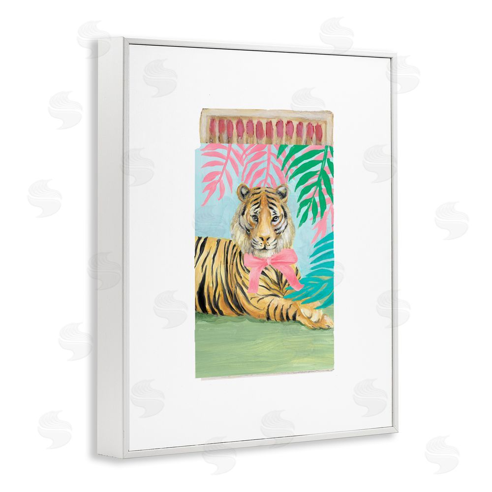 Lanie Loreth Tropical Tiger Matchbook White Framed Giclee Wall Art Print