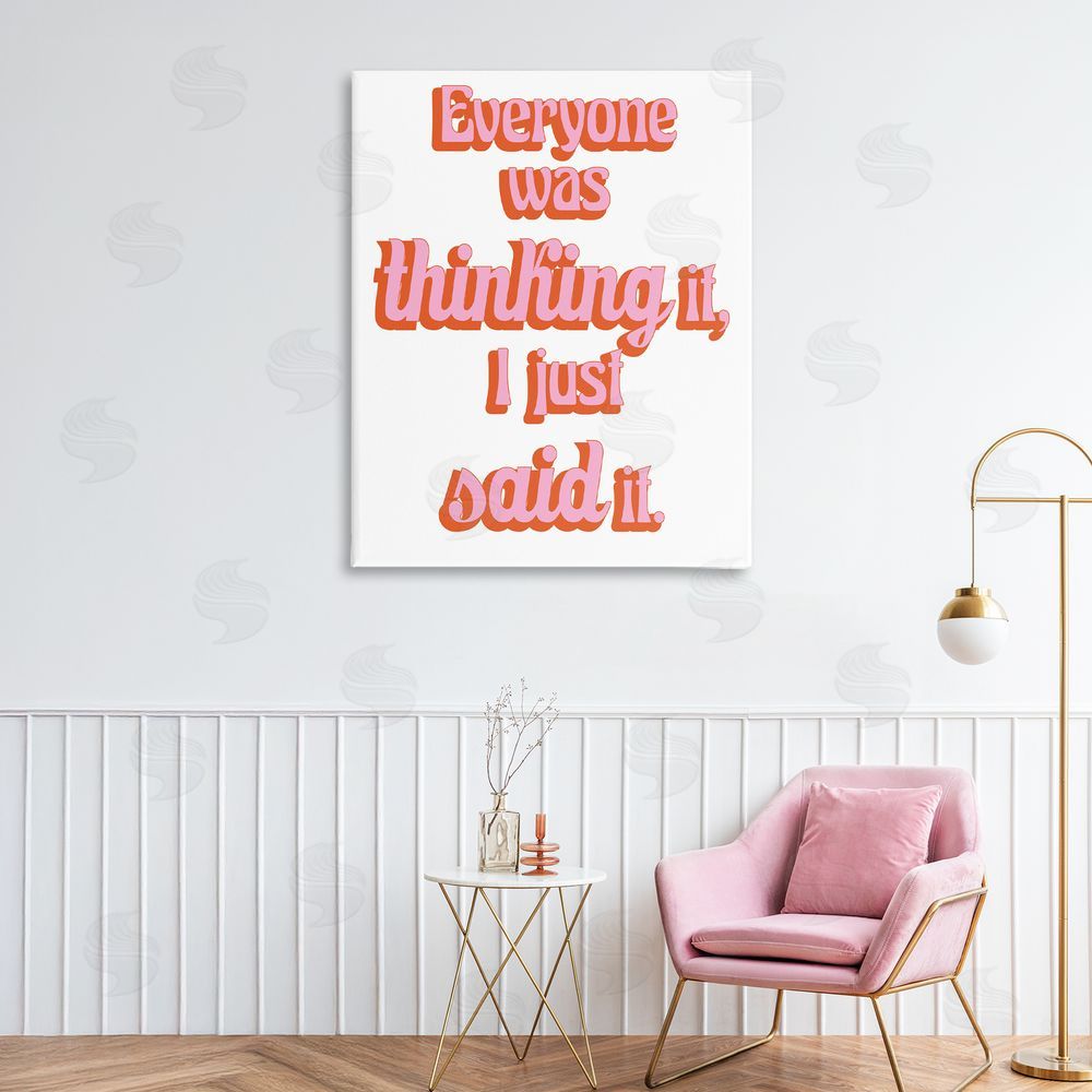 Sundance Graphics Everyone Was Thinking It Canvas Wall Art Print in Room