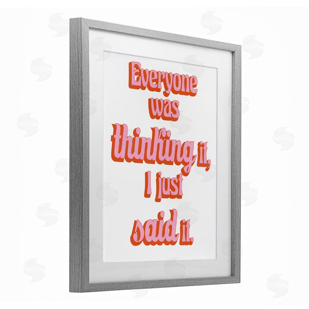 Sundance Graphics Everyone Was Thinking It Gray Framed Print Under Glass Wall Art