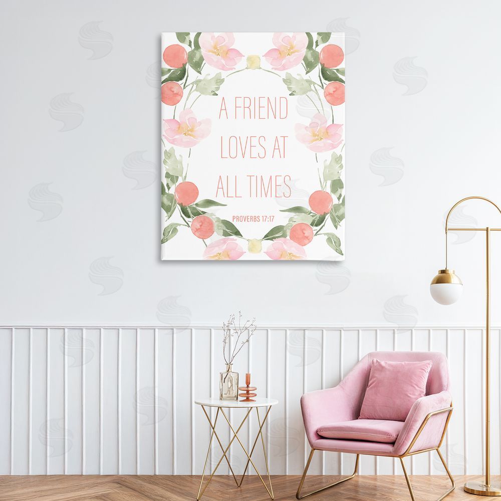 Sundance Graphics A Friend Loves At All Times Canvas Wall Art Print in Room