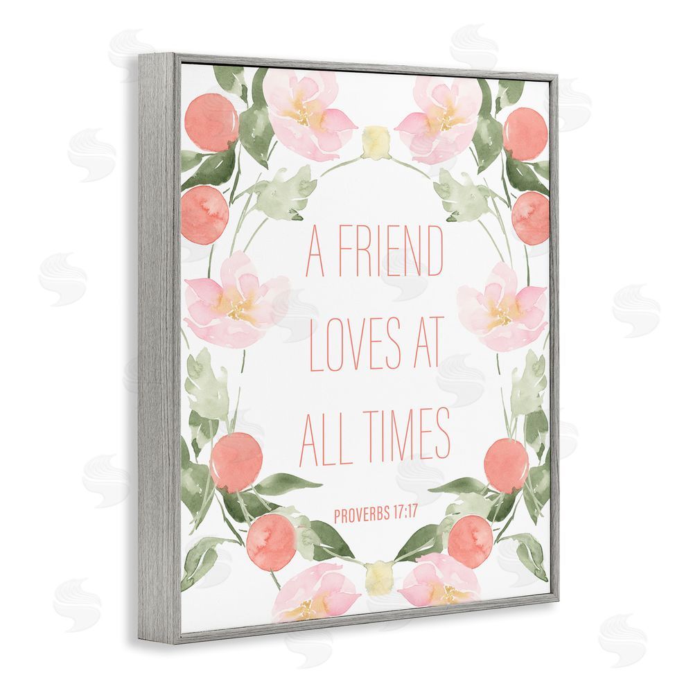 Sundance Graphics A Friend Loves At All Times Gray Framed Giclee Wall Art Print