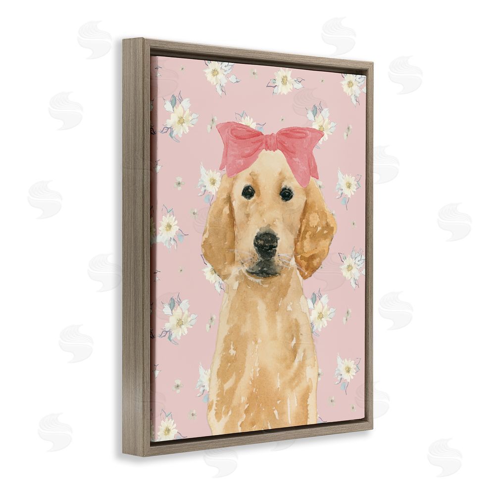 Lucille Price Picture Ready Retriever Brown Floating Frame Canvas Wall Art Print