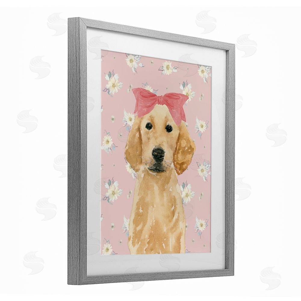 Lucille Price Picture Ready Retriever Gray Framed Print Under Glass Wall Art