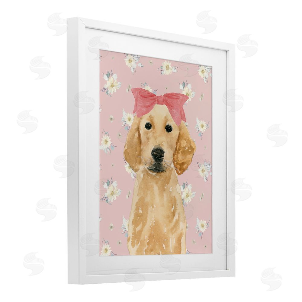 Lucille Price Picture Ready Retriever White Framed Print Under Glass Wall Art