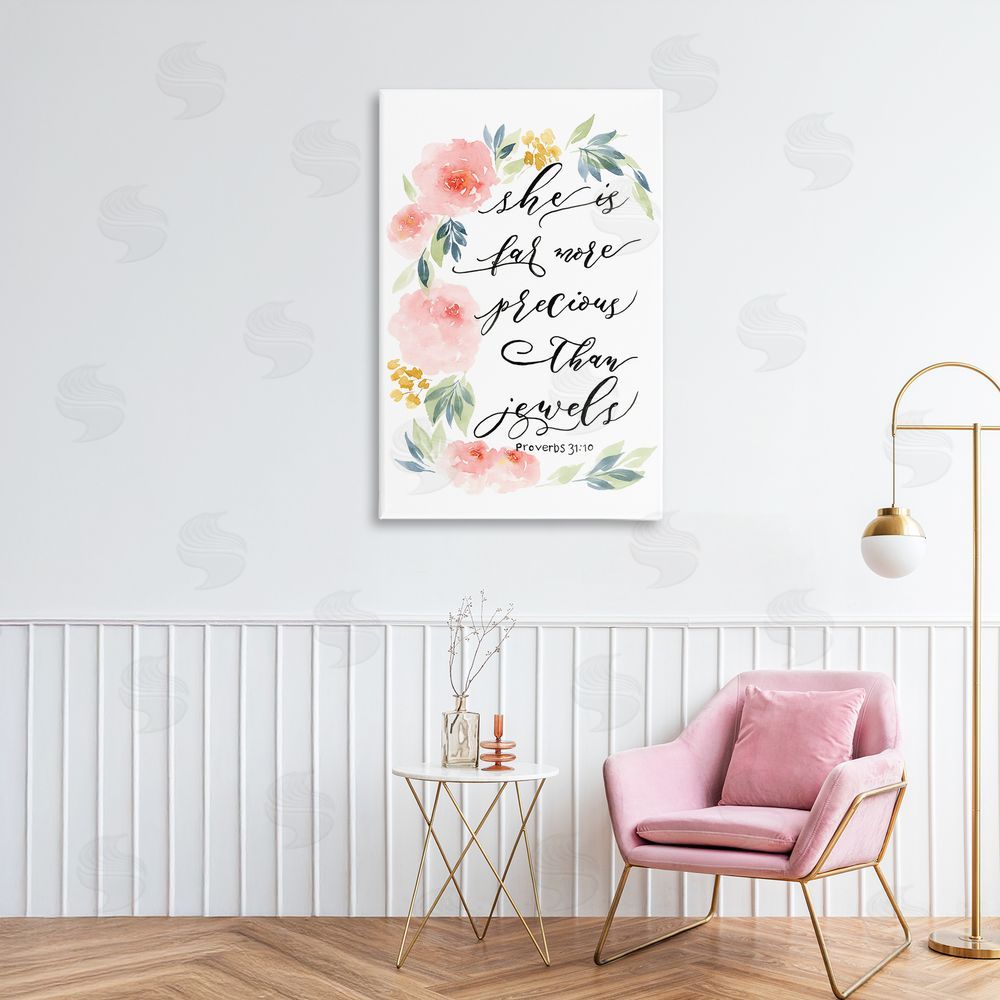 Sundance Graphics Far More Precious Than Jewels Canvas Wall Art Print in Room