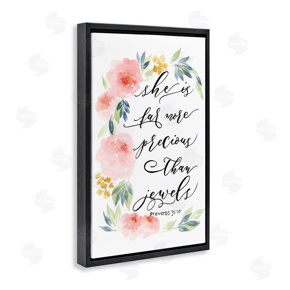 Sundance Graphics Far More Precious Than Jewels Black Floating Frame Canvas Wall Art Print