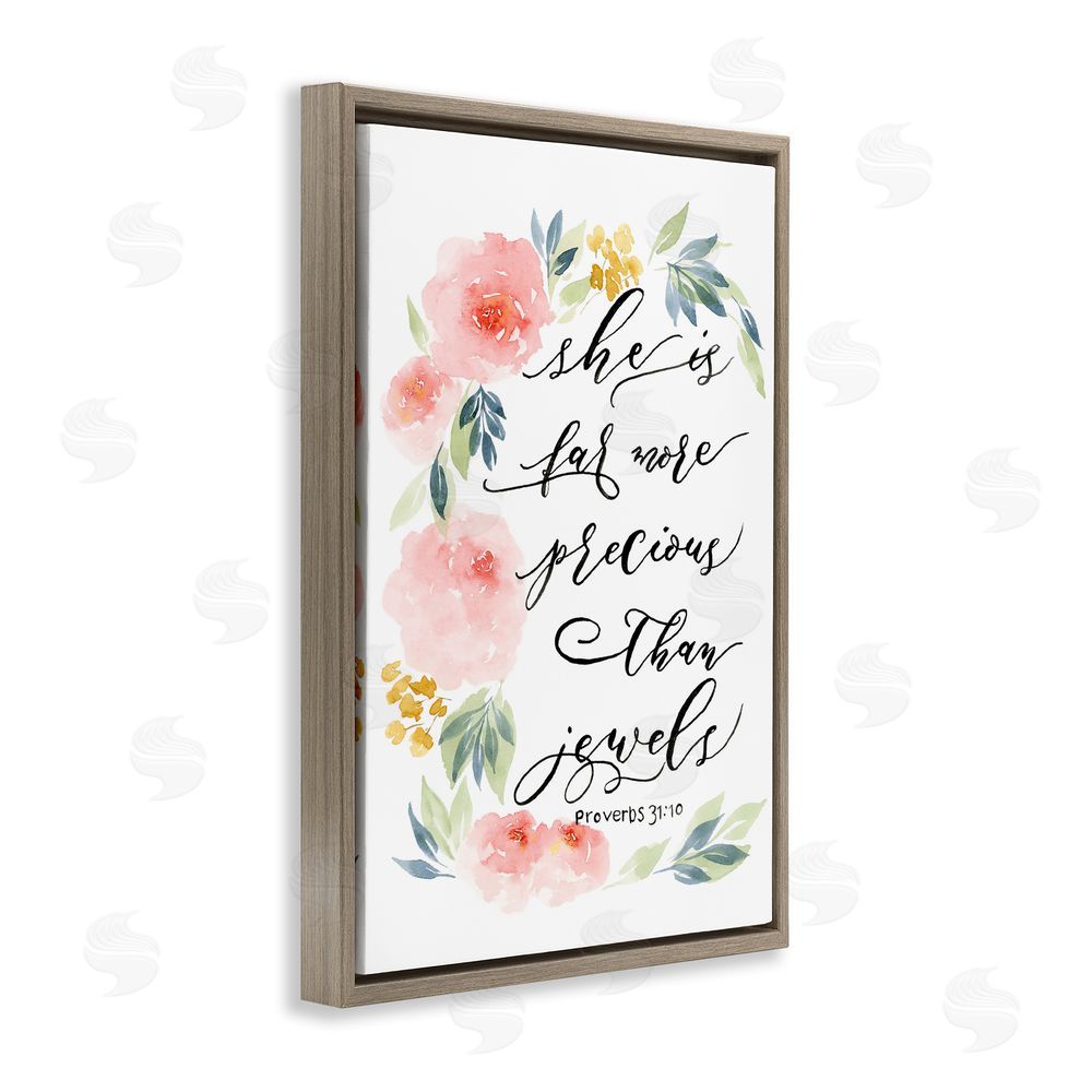 Sundance Graphics Far More Precious Than Jewels Brown Floating Frame Canvas Wall Art Print