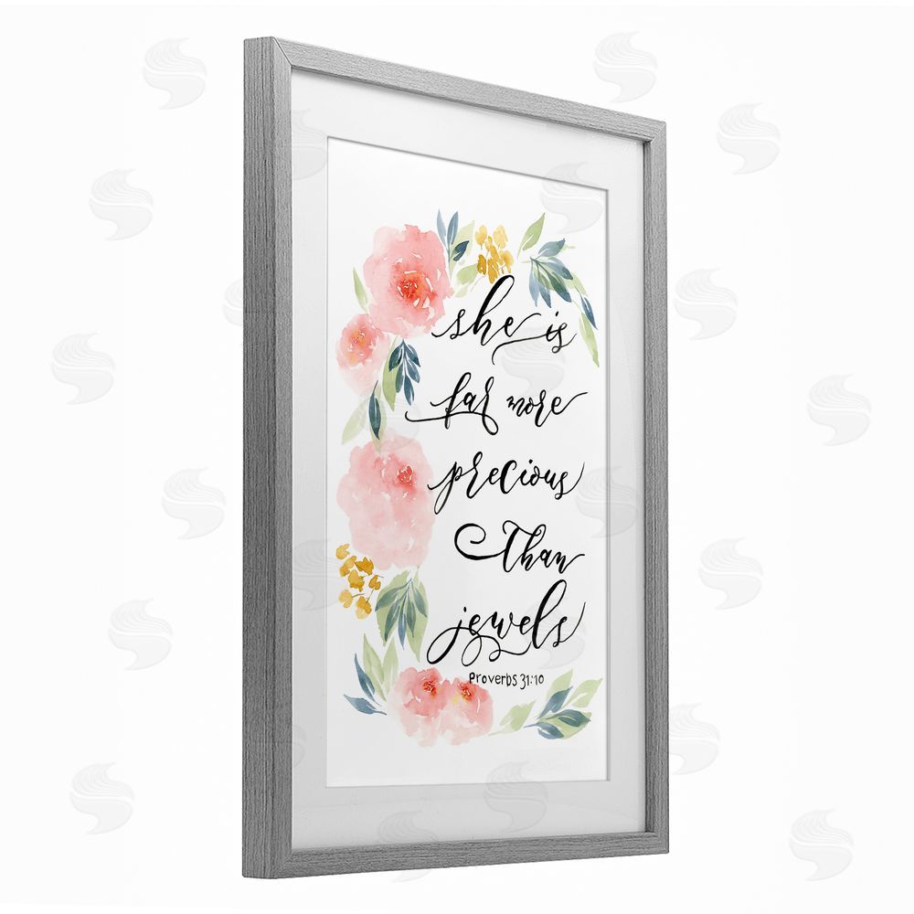 Sundance Graphics Far More Precious Than Jewels Gray Framed Print Under Glass Wall Art