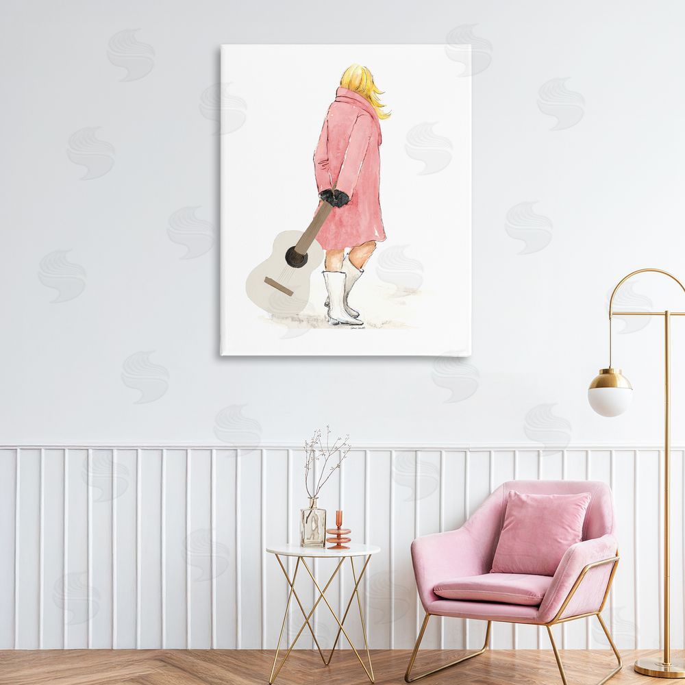 Lanie Loreth Fashionable Woman with Guitar Canvas Art on Wall