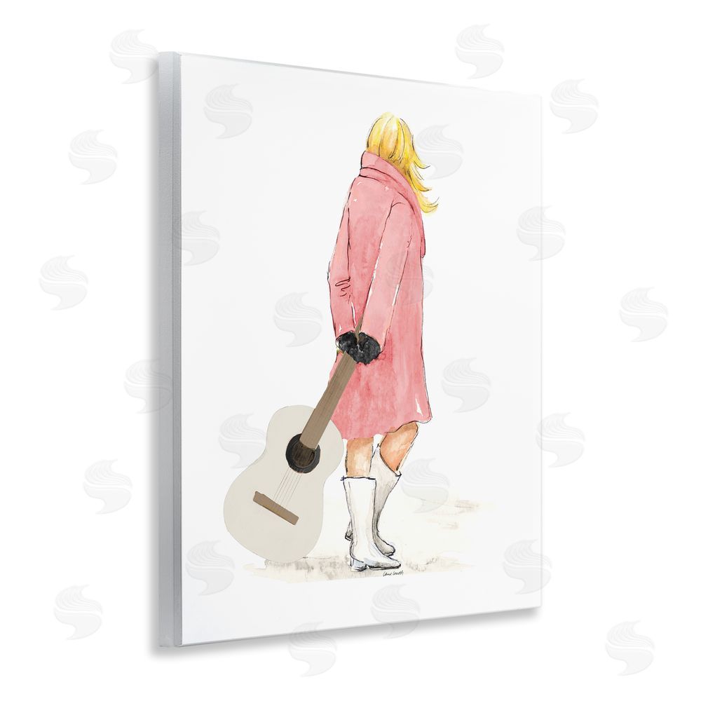 Lanie Loreth Fashionable Woman with Guitar Wall Plaque Art Print
