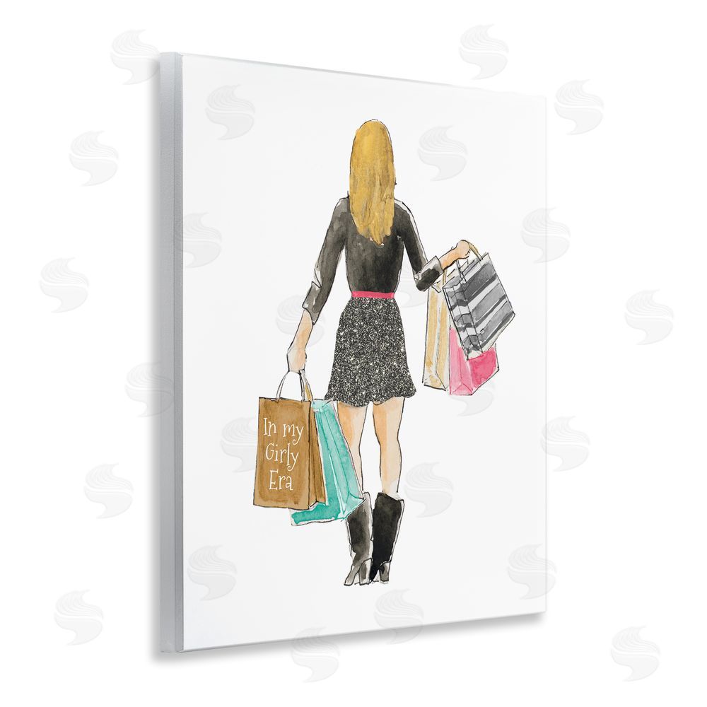 Sundance Graphics Girl With Shopping Bags Wall Plaque Printed Art