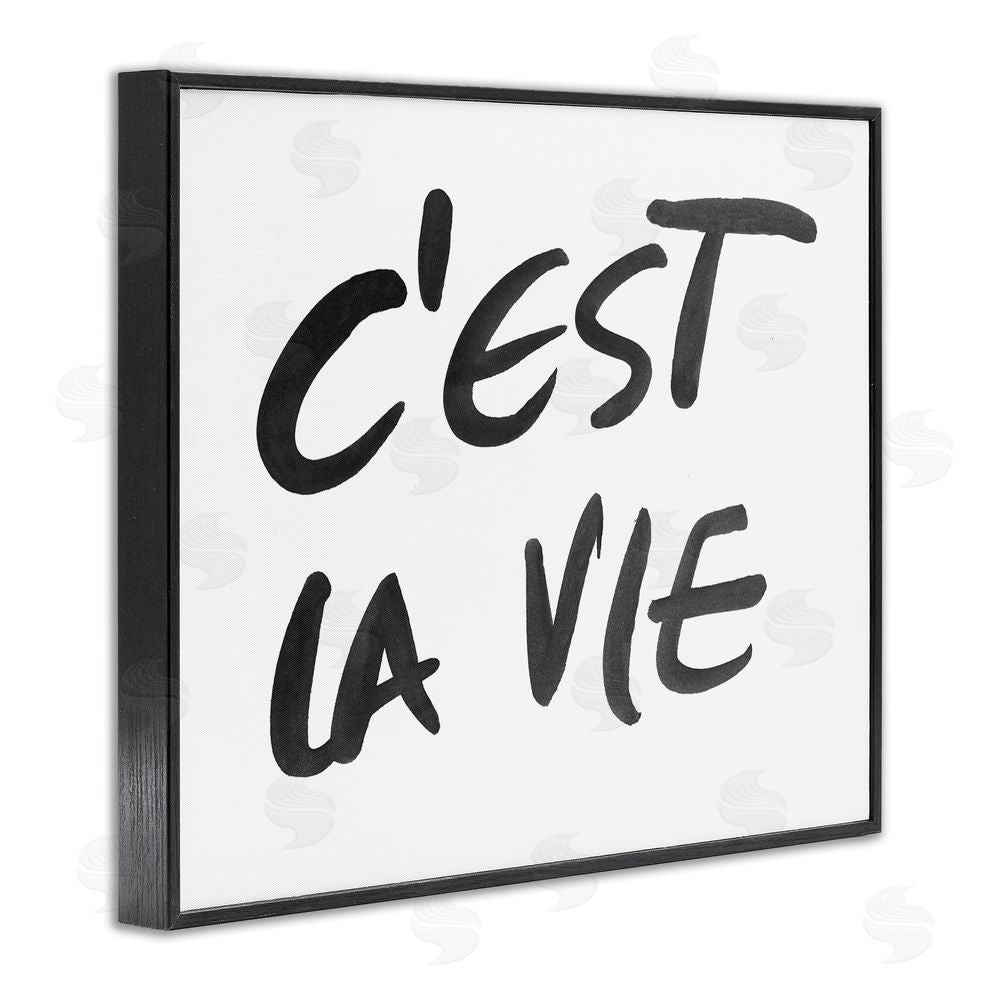 Sundance Graphics C'est La Vie Minimal Text Black Framed Giclee Wall Art Print