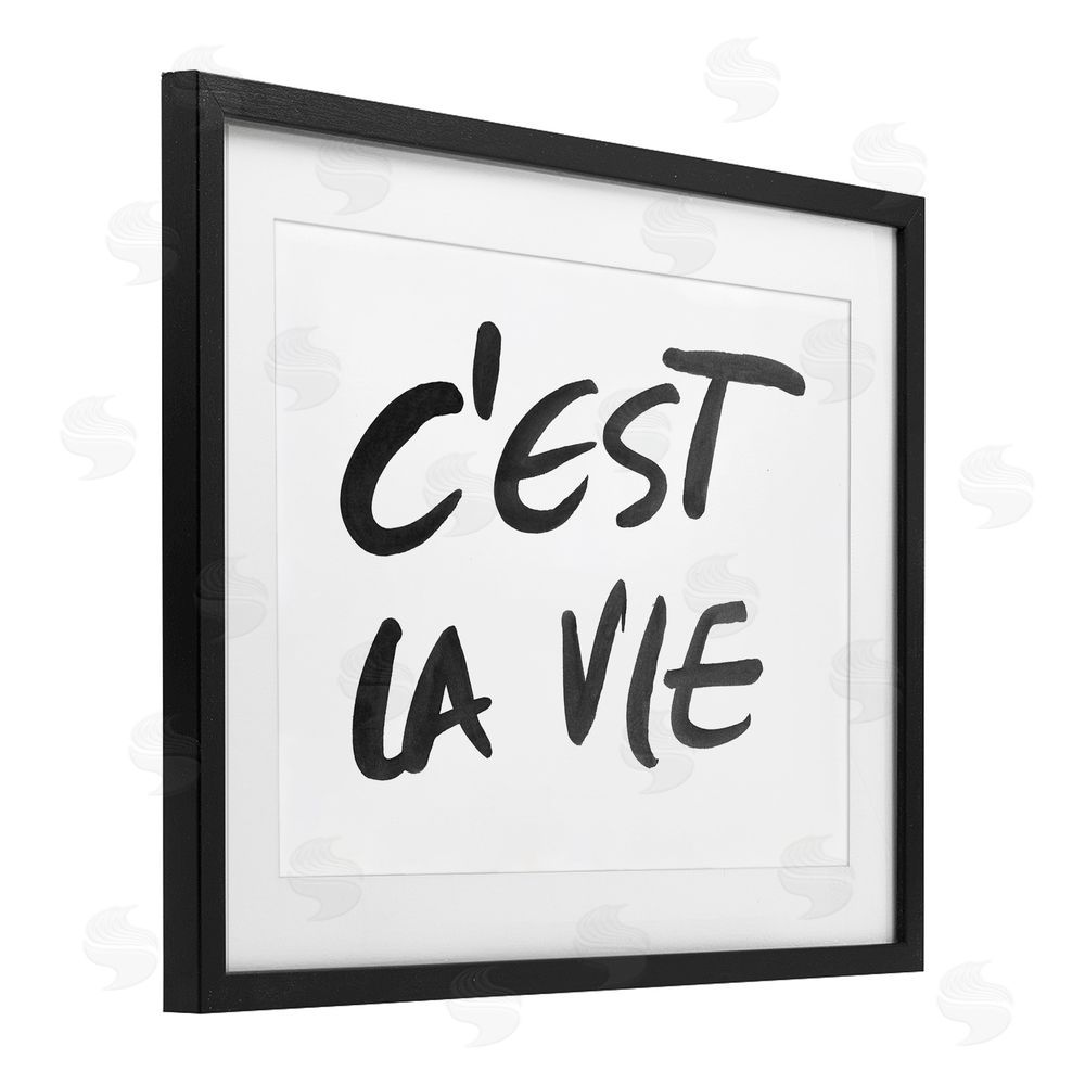 Sundance Graphics C'est La Vie Minimal Text Black Framed Print Under Glass Wall Art