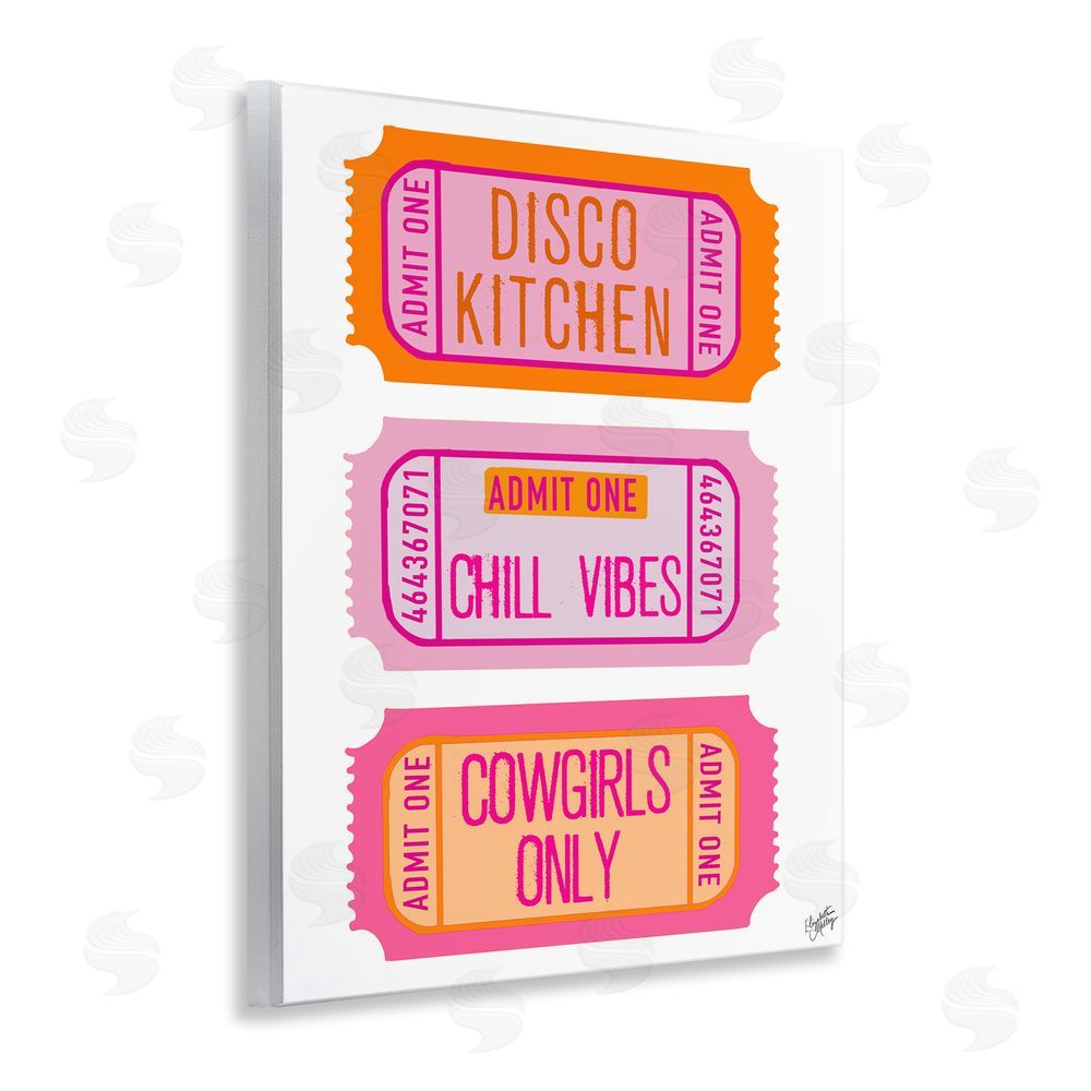 Sundance Graphics Disco Cowgirl Ticket Phrases Wall Plaque Printed Art