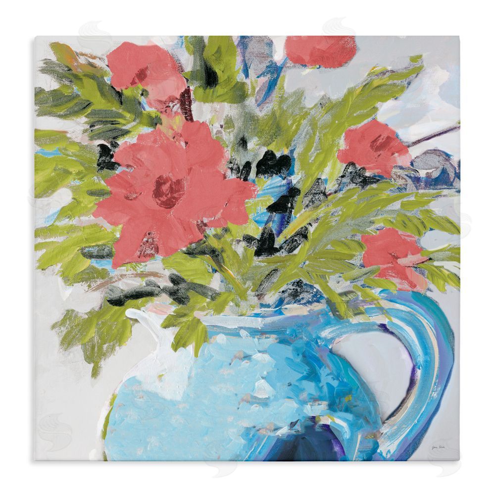 Sundance Graphics Daisies in Blue Vase Canvas Wall Art Print
