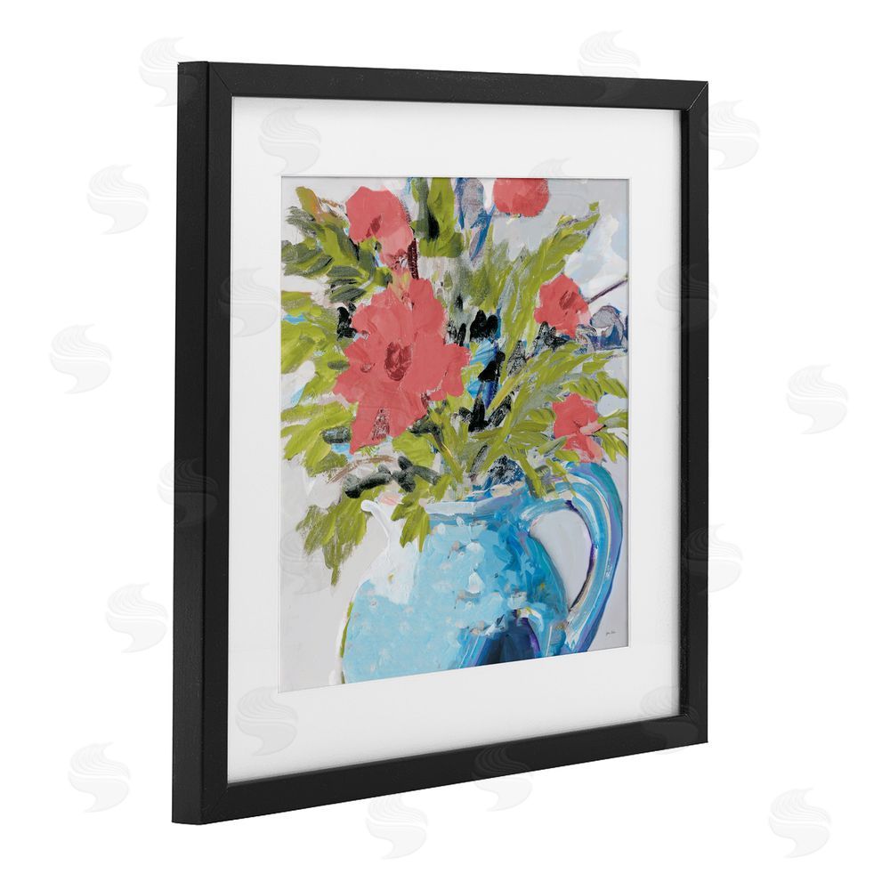 Sundance Graphics Daisies in Blue Vase Black Framed Print Under Glass Wall Art