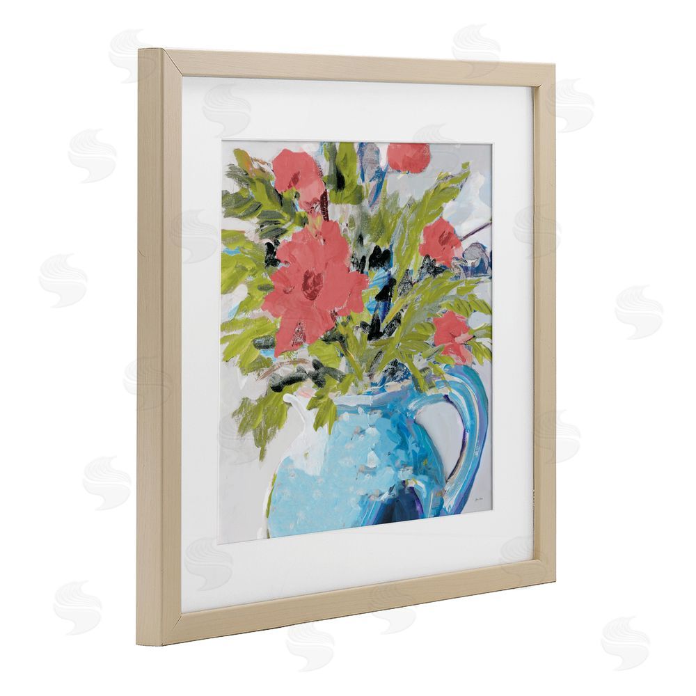 Sundance Graphics Daisies in Blue Vase Birch Framed Print Under Glass Wall Art